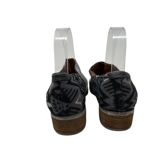 Toms Shaye  Womens Gray Suede & Black Patterned Slip-On Booties Low Heel Size 9W - Picture 3 of 12